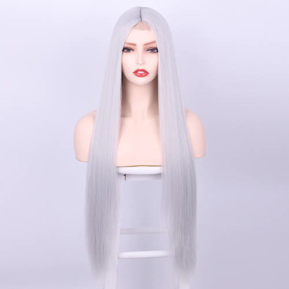 Front Lace Long Straight Hair Synthetic Wig