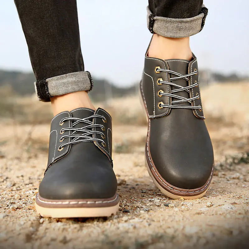 Men's Mid-top British Leather Tide Boots