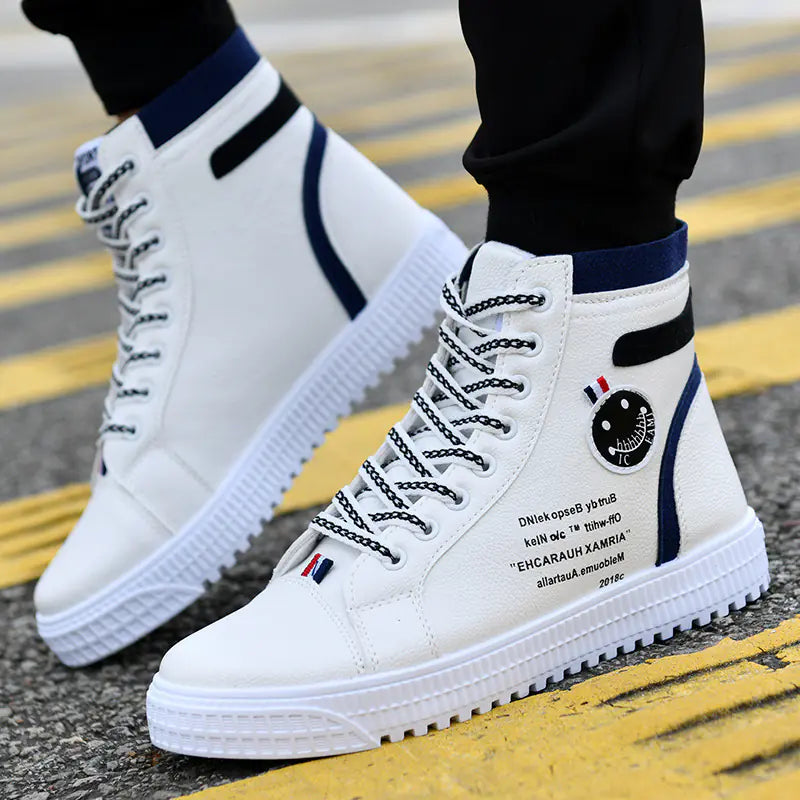 Men's High-Top Casual Shoes in British Style
