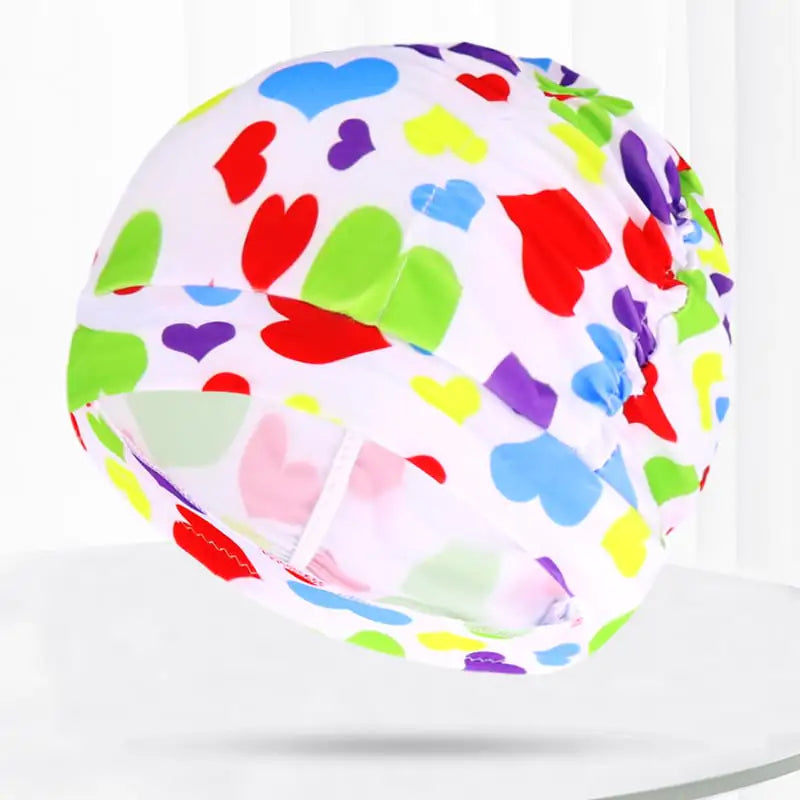 Pleated Swim Cap for Adults - Cute Print & Solid Color