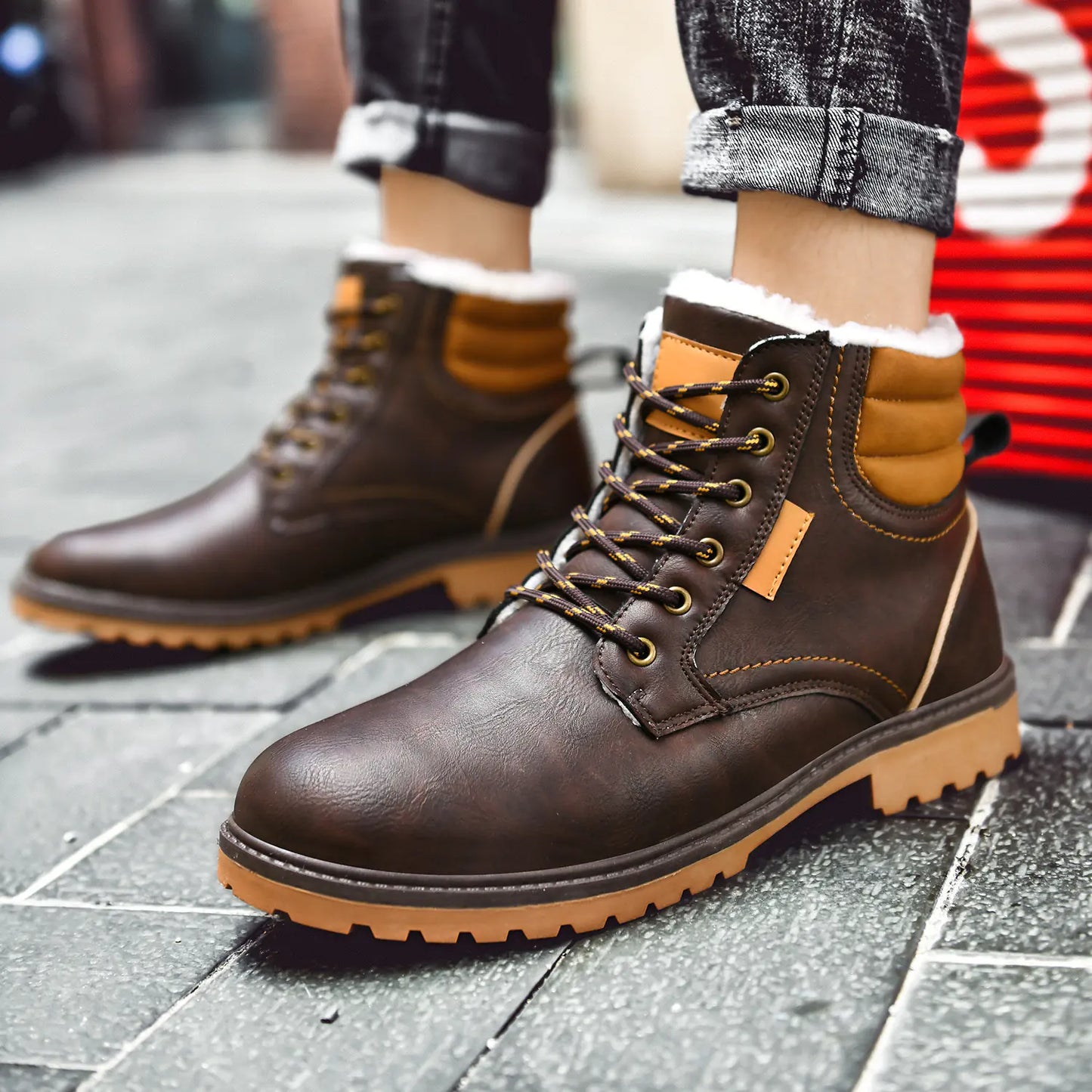 Men's Plus Velvet Thick Winter Martin Boots - Korean Style
