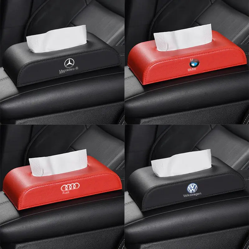 Creative Car Tissue Box with Premium Leather Design