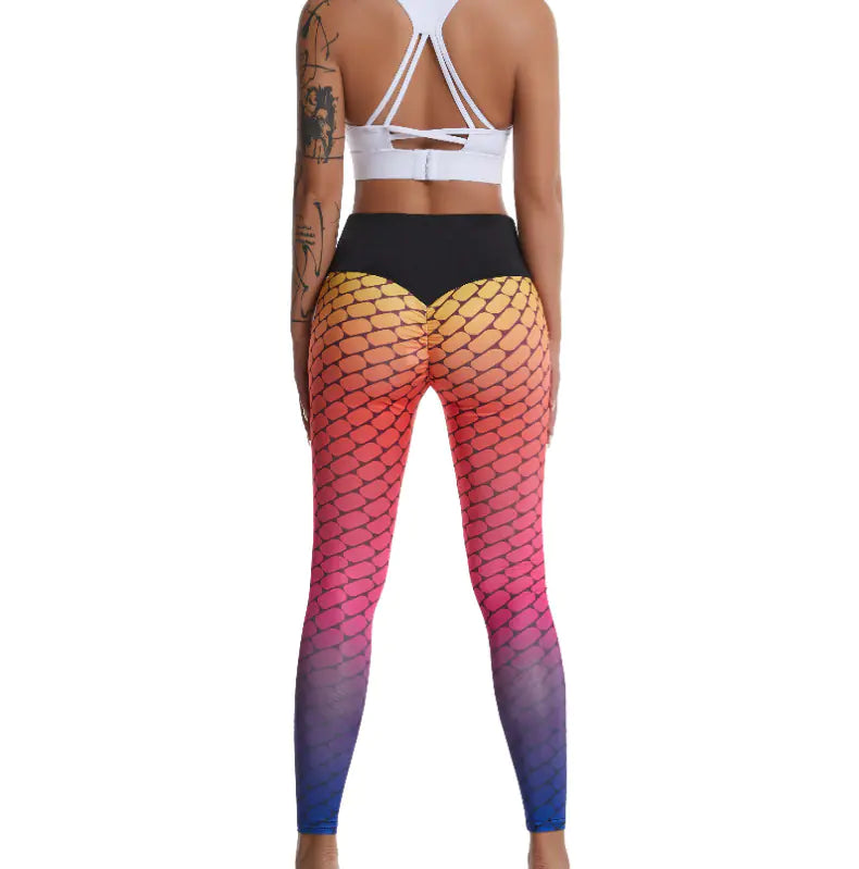 High Waist Tie Dye Push Up Leggings for Women