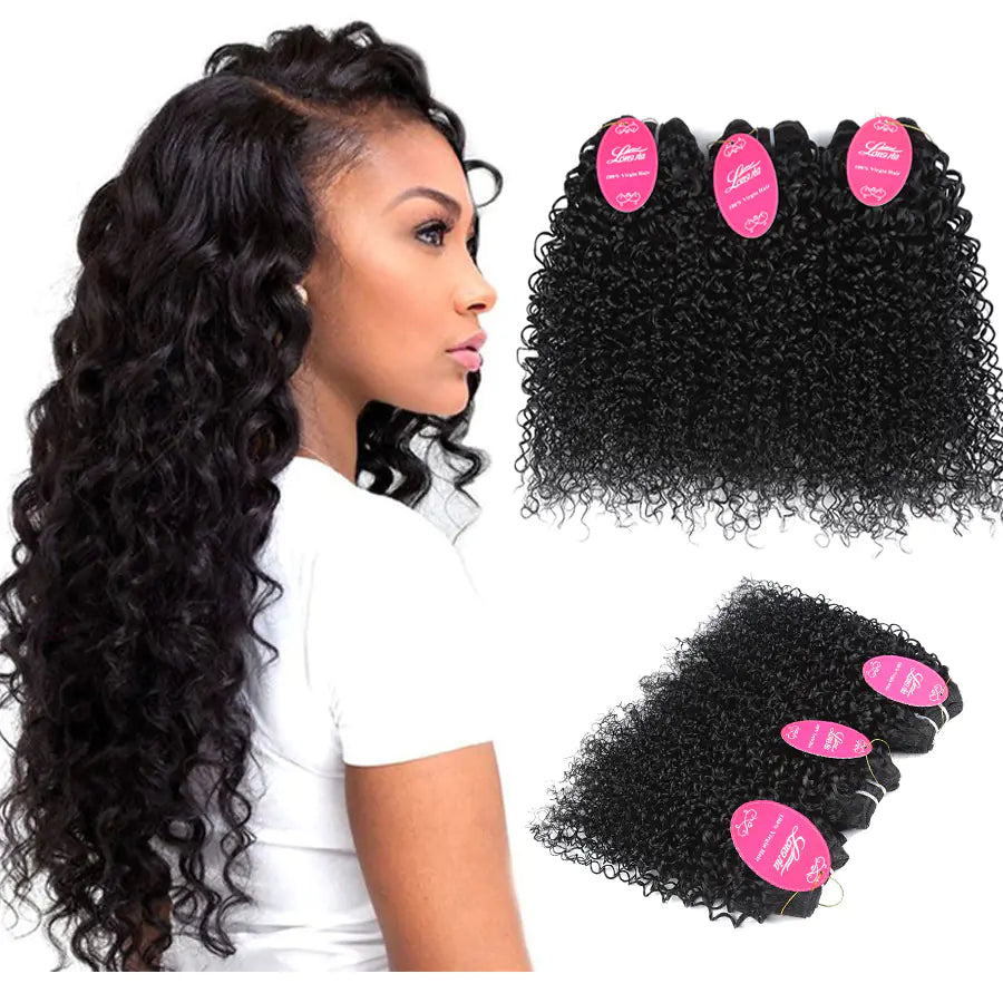 Kinky Curly Brazilian Hair Bundles - Dyeable Hair