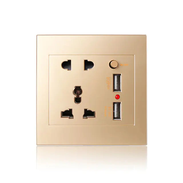Multifunctional Five Hole Panel with Dual USB Socket