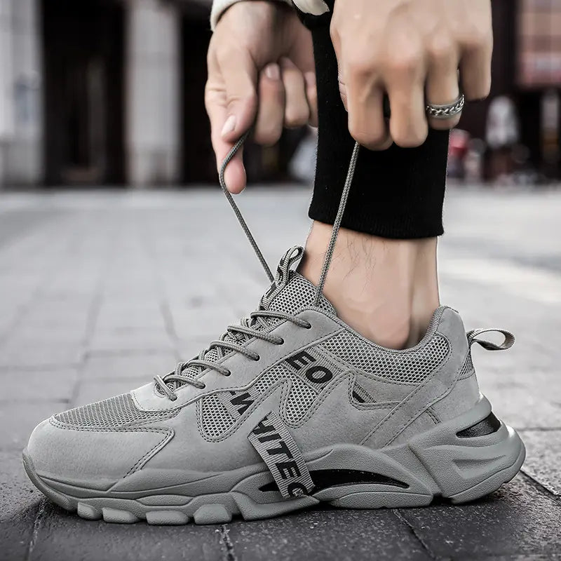 Breathable Mesh Sneakers for Men - Casual White Shoes