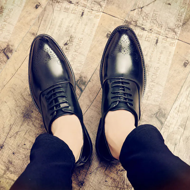 Men's Casual Leather Shoes - Stylish British Design