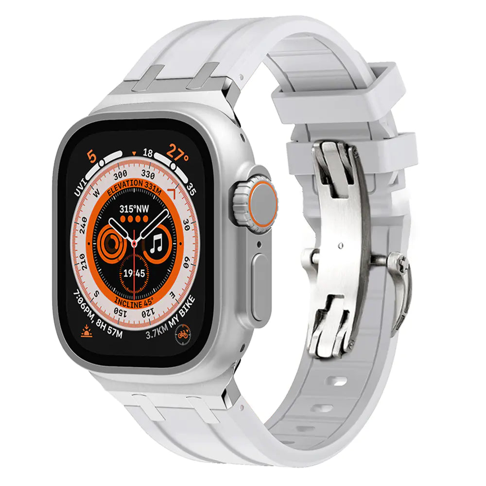 Liquid Silicone Strap with Butterfly Buckle for Apple Watch