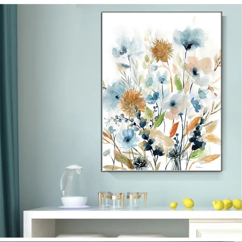 HD Watercolor Floral Botanical Canvas Wall Art Prints