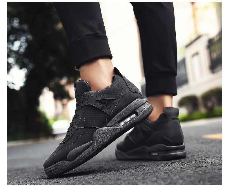 Men's Retro Leather Mid-Top Casual Running Shoes