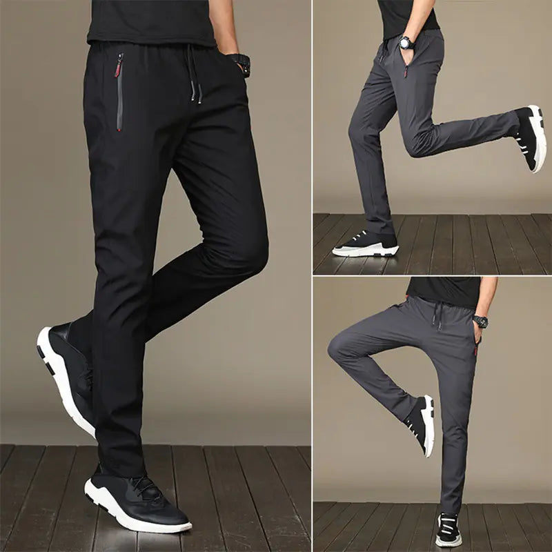 Men's Slim Fit Zipper Quick-Dry Casual Leisure Pants