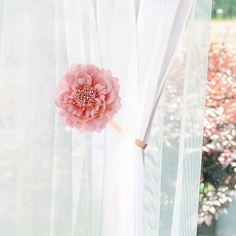 Cloth Flower Magnetic Curtain Tieback - Room Decor Pair