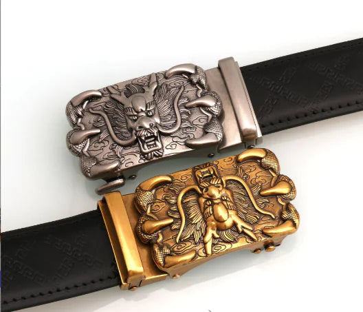 Deli Xing Retro Automatic Buckle Men's Leather Belt