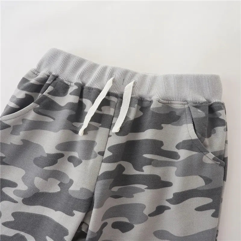 Camouflage Boys Sweatpants with Drawstring for Toddlers