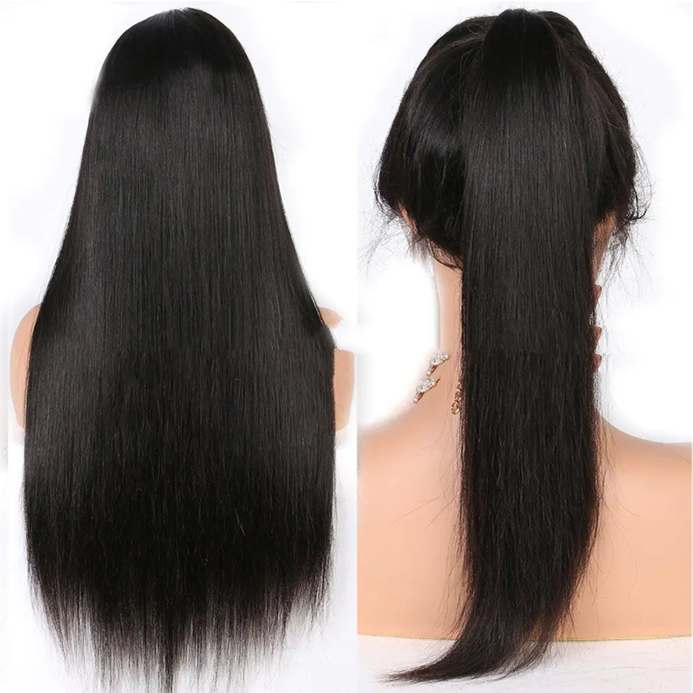 Black Synthetic Lace Front Wig for Ladies - Mid-Length