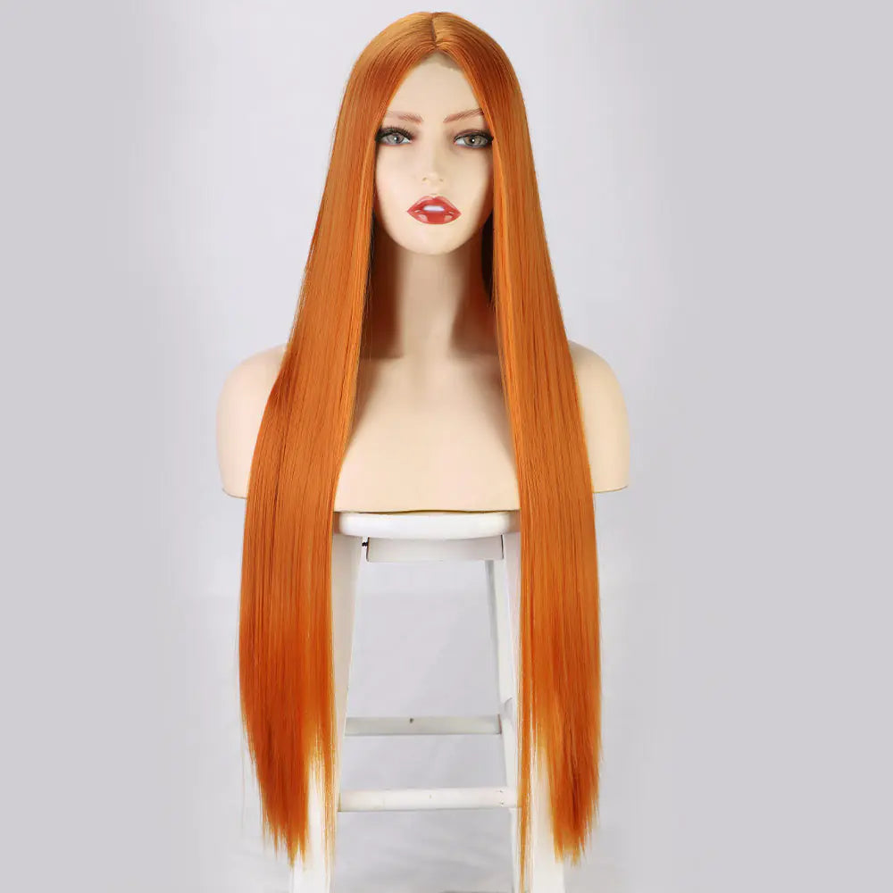 Front Lace Long Straight Hair Synthetic Wig
