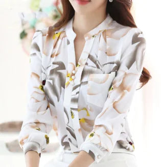 EdenBlouse Women's Chiffon Shirt - White, Size M