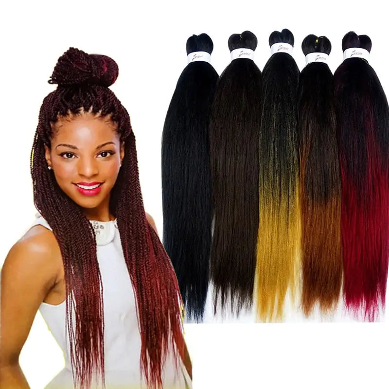 African Chemical Fiber Long Straight Cornrow Wig
