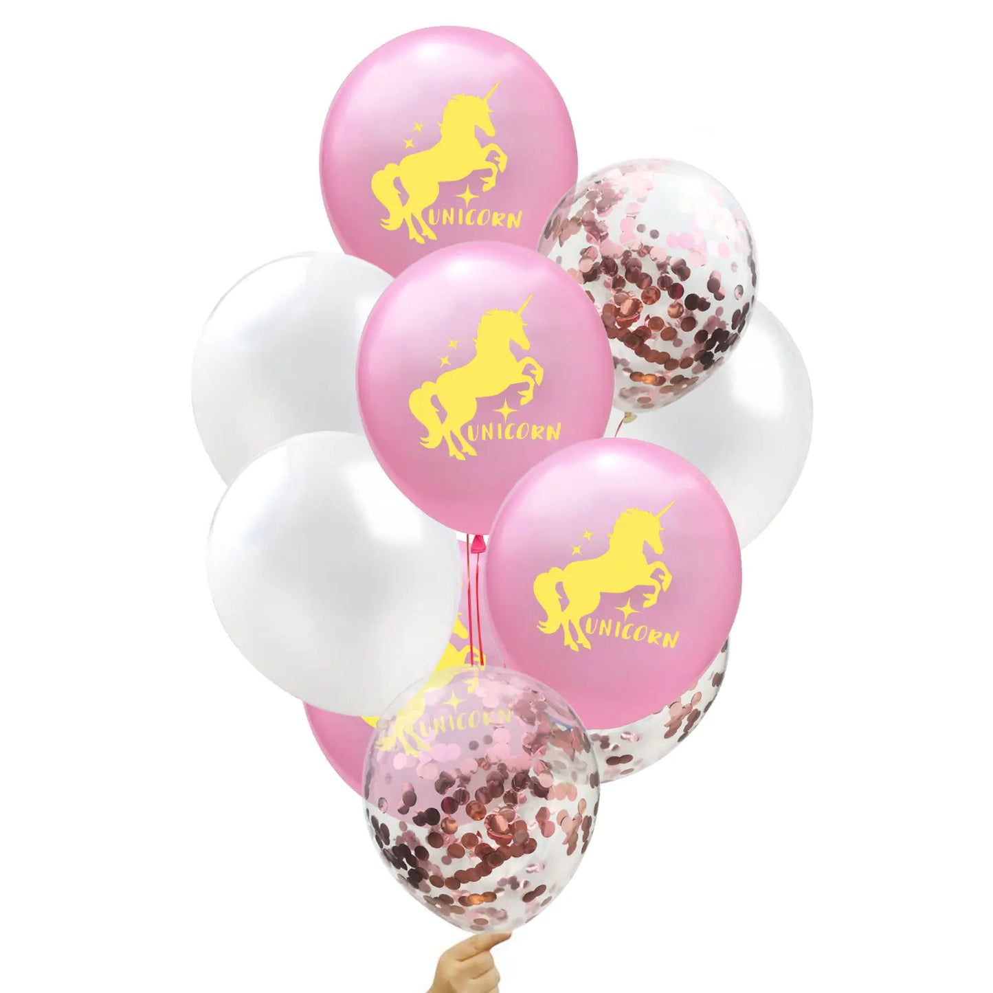 Unicorn Rose Gold Glitter Latex Balloons for Parties