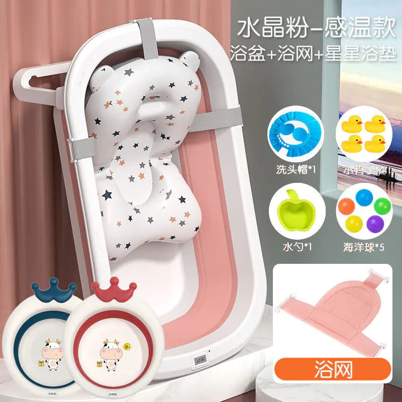 Foldable Baby Bathtub Set for Newborns and Kids