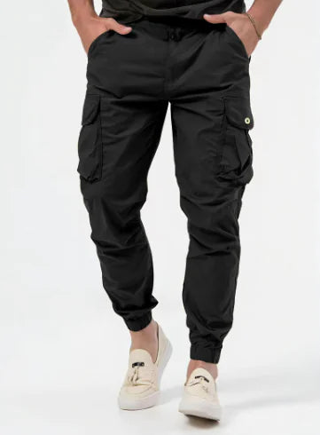 LUCAS Relaxed Cargo Pants with Drawstring and Cuffs