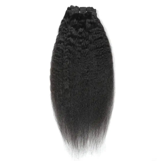 Kinky Straight Clip-In Human Hair Extensions Natural