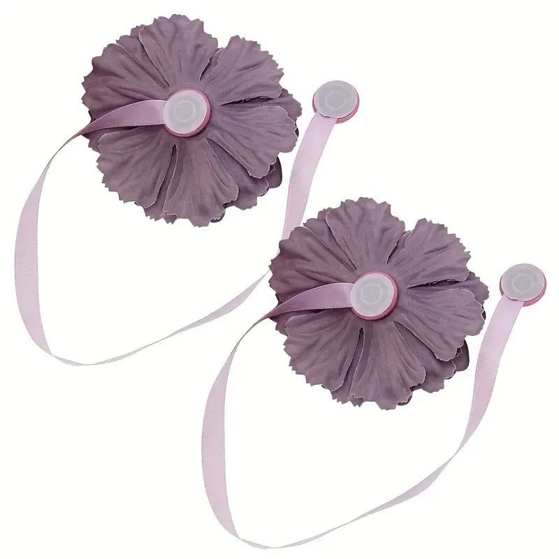 Cloth Flower Magnetic Curtain Tieback - Room Decor Pair
