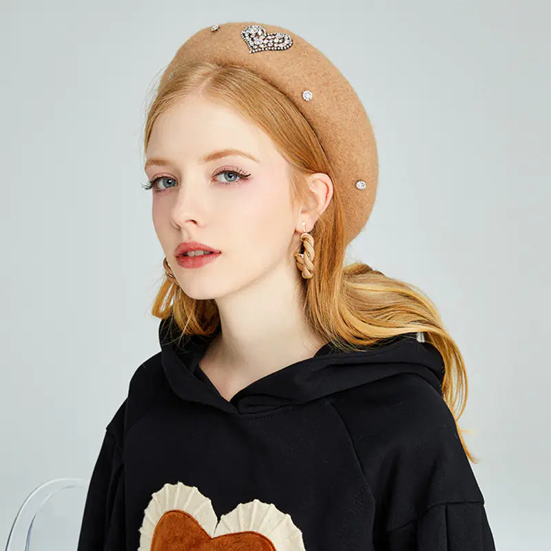 Japanese Age-Reducing Painter Rhinestone Beret
