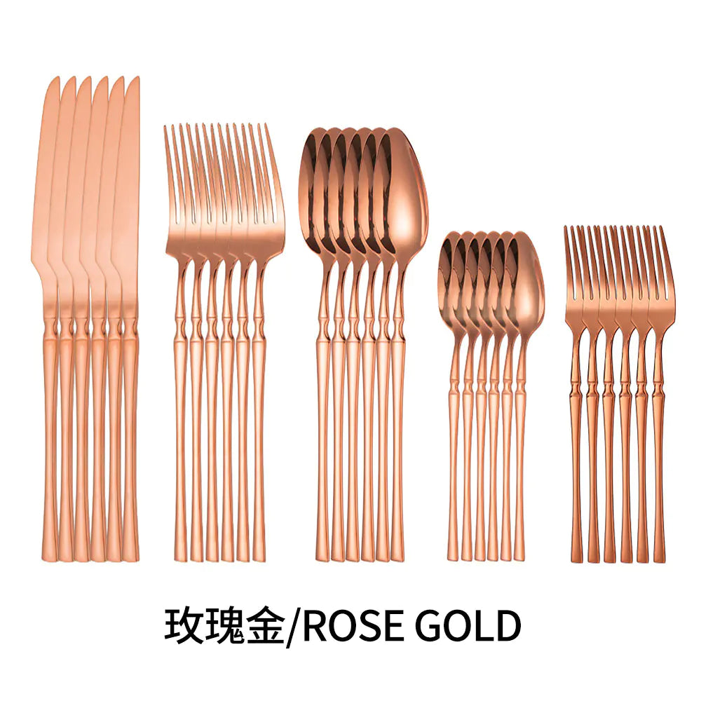 Titanium Coated Stainless Steel Cutlery Set for Dining