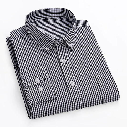 Men's Long Sleeve Dress Shirt 100% Cotton (One Piece)