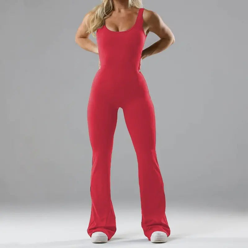 Besiona V-Back Jumpsuit with Built-in Pads (One Piece)