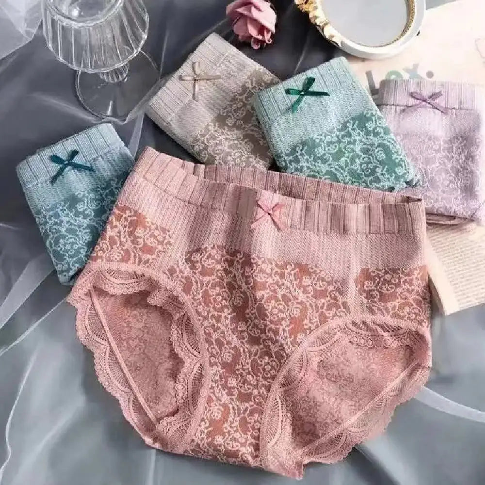 Lace Mid Waist Shaping Briefs for Plus Size Women