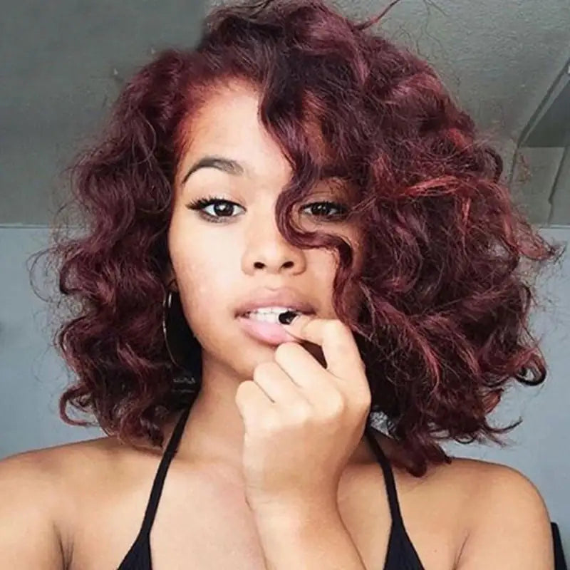 Burgundy Curly Hair Hood Accessory
