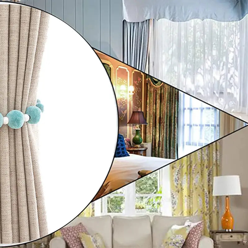 2pcs Velvet Curtain Tie Down Strap and Binding Buckle