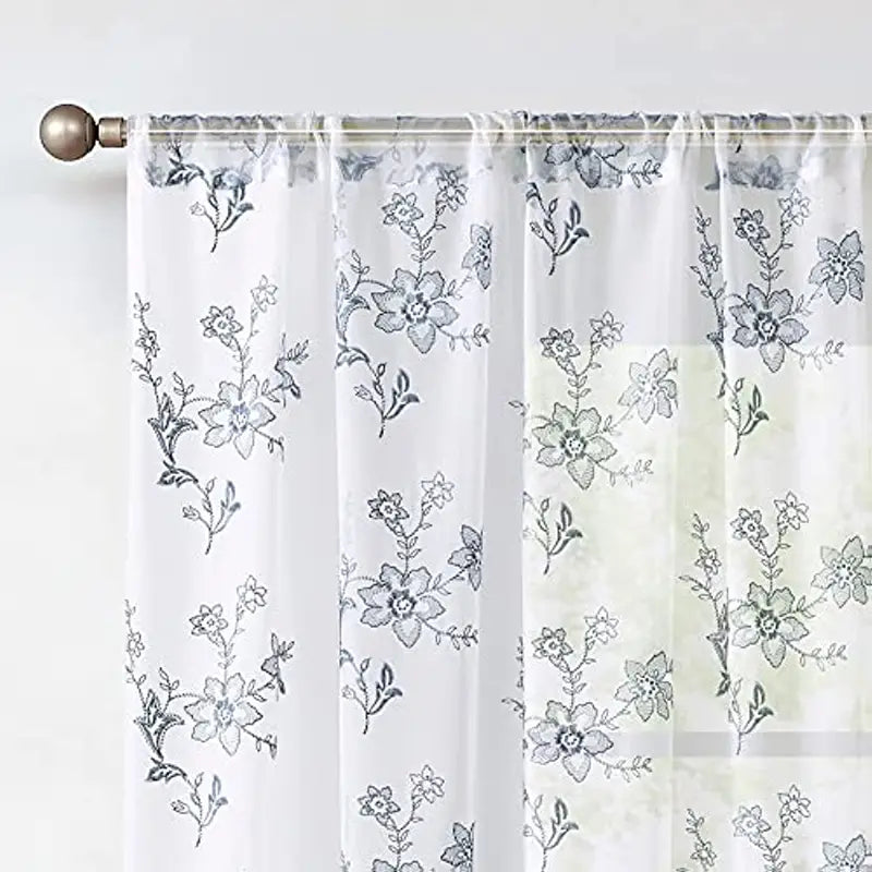 2 pcs Terrilon Rebecca Embroidered Curtains for Home Decor