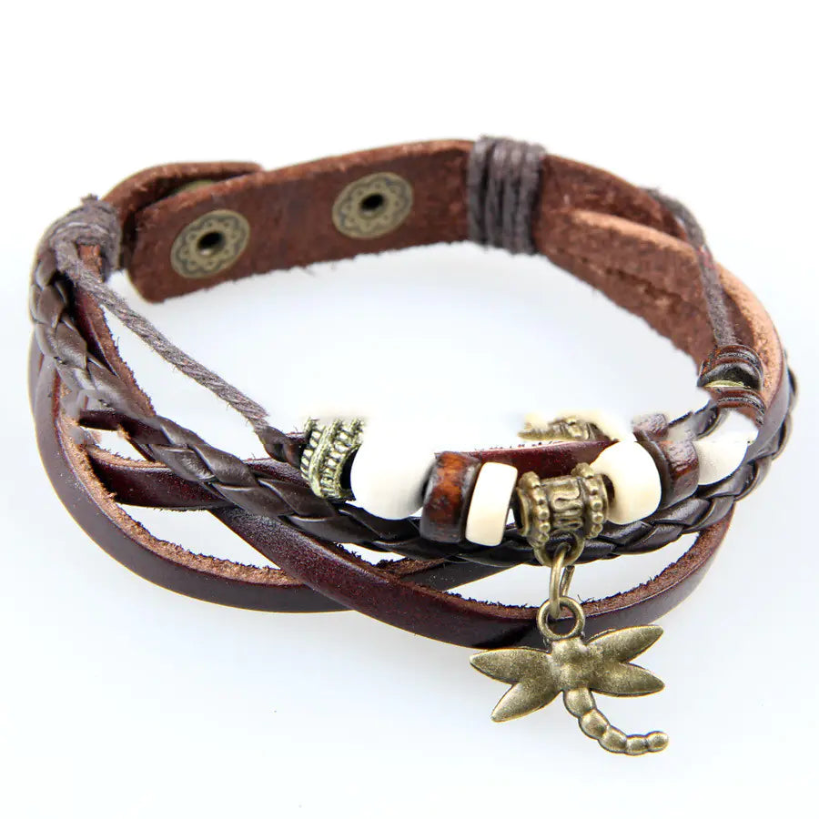 Multi-layer Hand-woven Leather Wax Rope Bracelet