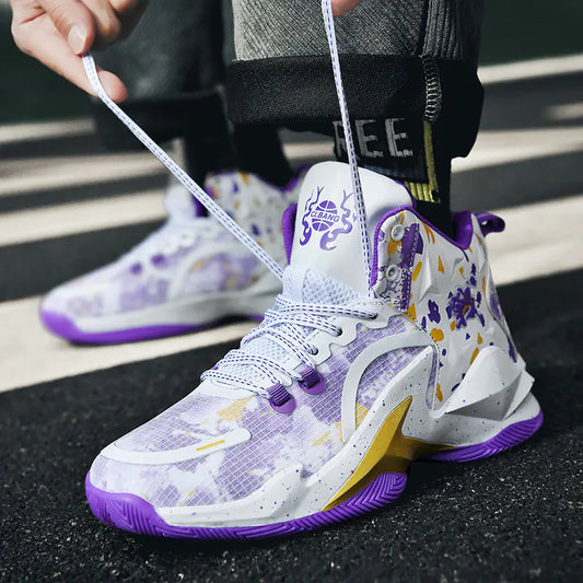 New High-Top Basketball Shoes for Boys (Mesh)