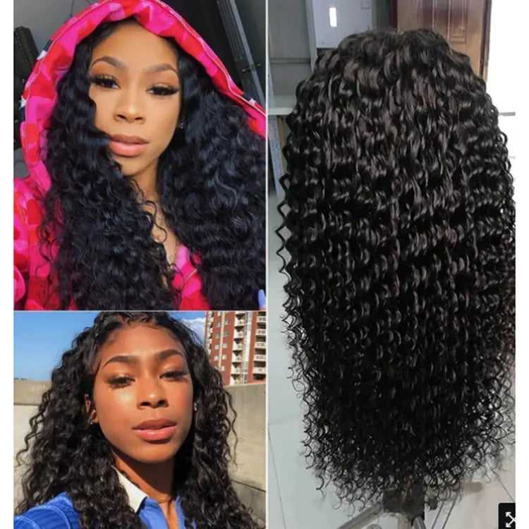 Black Long Curly Wig for Women - High-Temperature Fiber