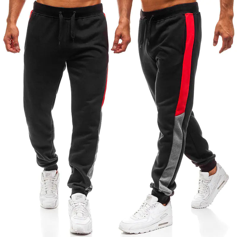 Trendy Color-Block Sports Pants for Autumn and Winter