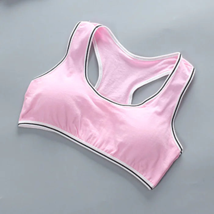 Girls' Striped Sports Underwear with Removable Pads