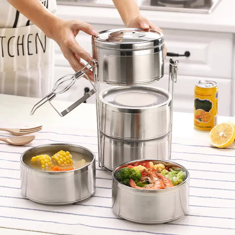 Stainless Steel Double-Layer Insulated Lunch Box