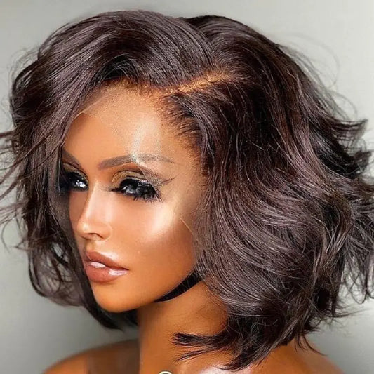 Chemical Fiber Short Curly Front Lace Wig Cover