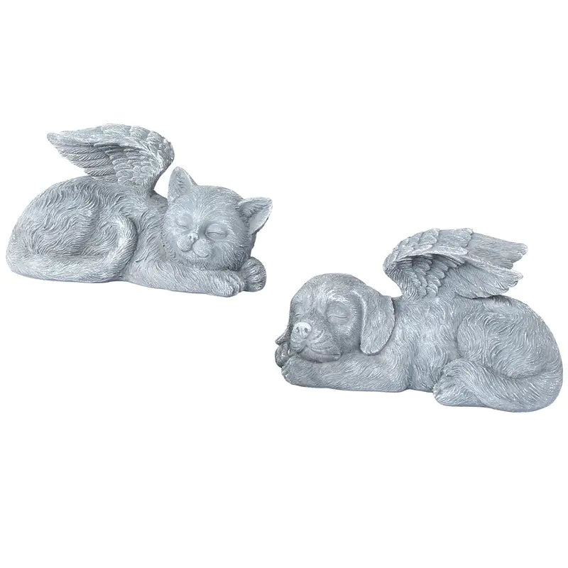 Angel Cat and Dog Garden Decor Resin Craft Figure