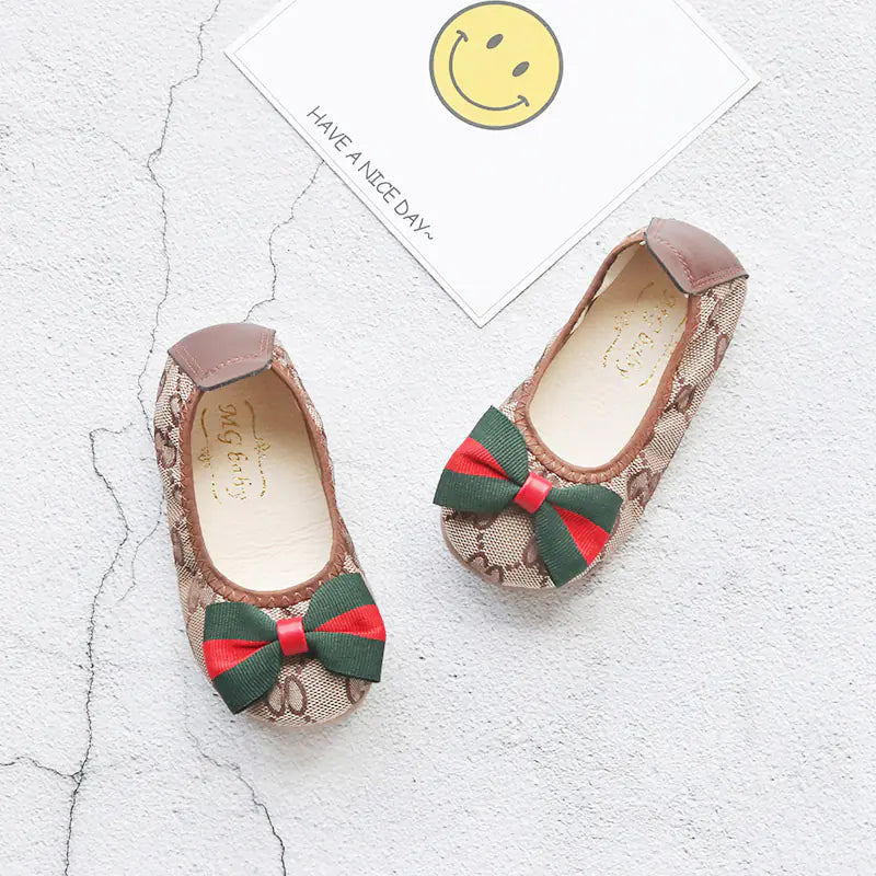 Girls' Ballet Flats with Bow - Children's Casual Shoes
