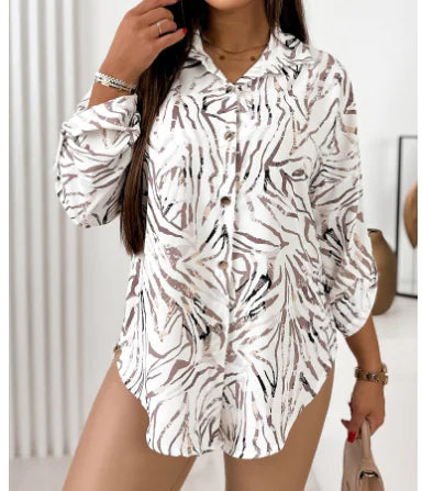 Chic Chiffon Blouse with Button Closure (One Piece)