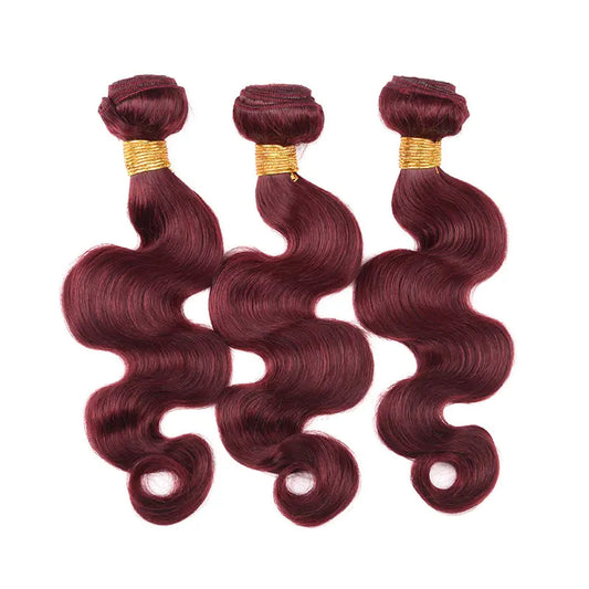 Brazilian Human Hair Body Wave 99J Wig Set