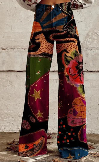 Aurelia Retro Flared Trousers for Women (Single Piece)