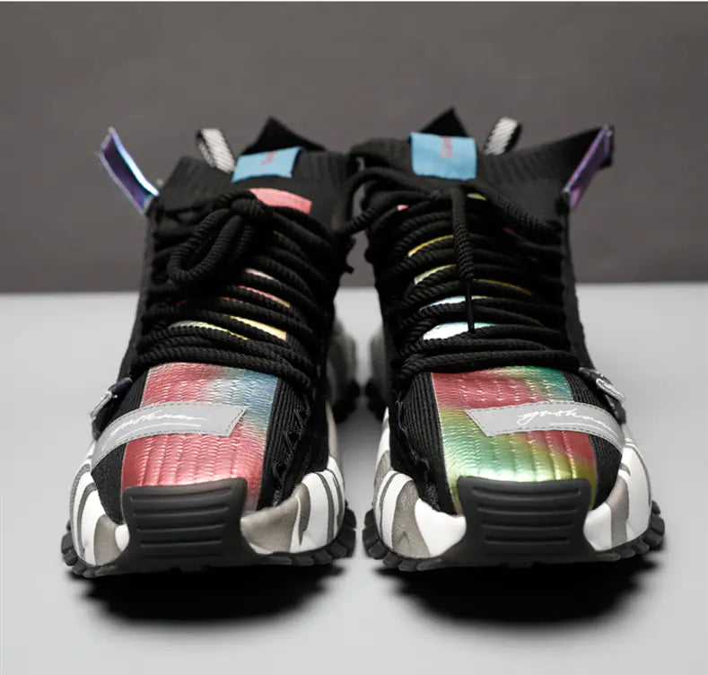 Trendy Spring Breathable Sports Shoes with Colorful Socks