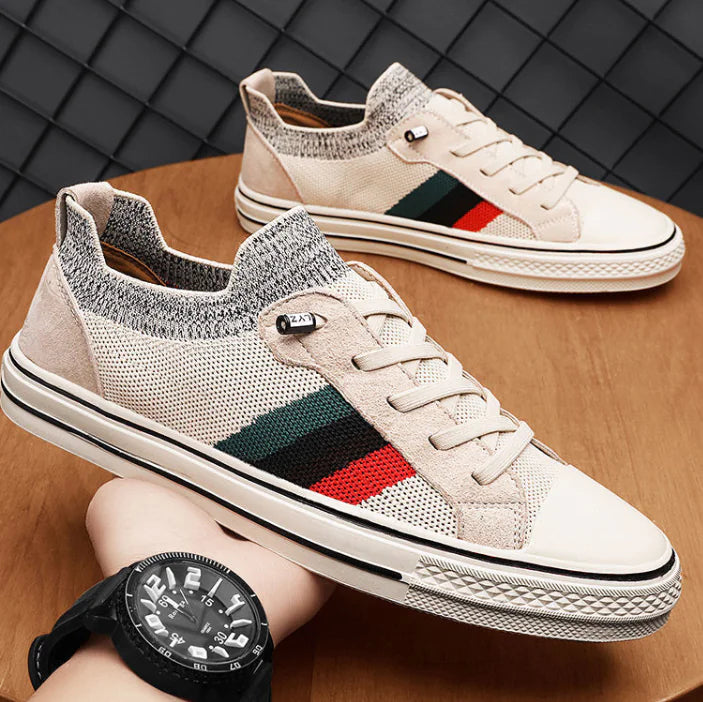 Men's Summer Breathable Canvas Lace-Up Loafers