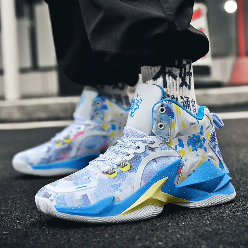 New High-Top Basketball Shoes for Boys (Mesh)